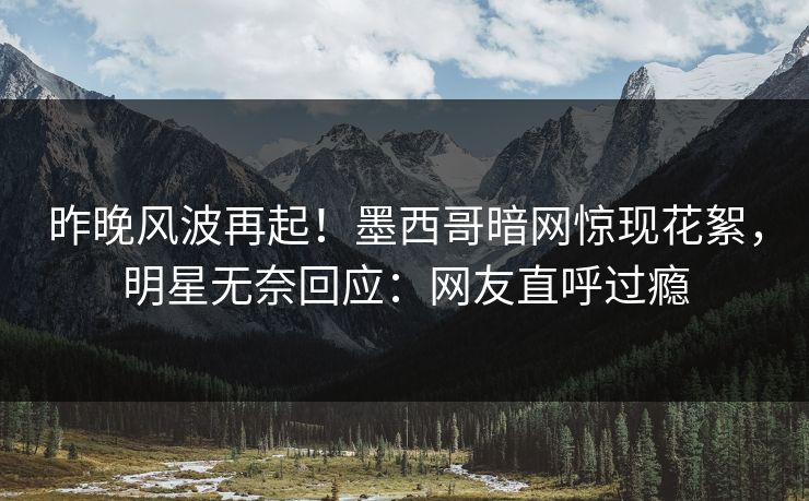 昨晚风波再起！墨西哥暗网惊现花絮，明星无奈回应：网友直呼过瘾