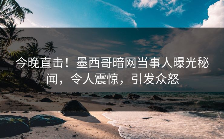今晚直击！墨西哥暗网当事人曝光秘闻，令人震惊，引发众怒