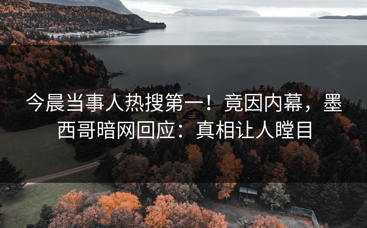 今晨当事人热搜第一！竟因内幕，墨西哥暗网回应：真相让人瞠目