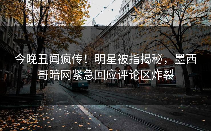 今晚丑闻疯传！明星被指揭秘，墨西哥暗网紧急回应评论区炸裂