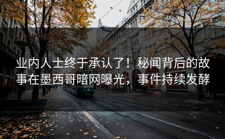 业内人士终于承认了！秘闻背后的故事在墨西哥暗网曝光，事件持续发酵