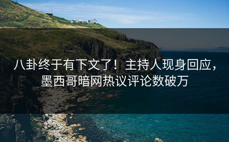 八卦终于有下文了！主持人现身回应，墨西哥暗网热议评论数破万