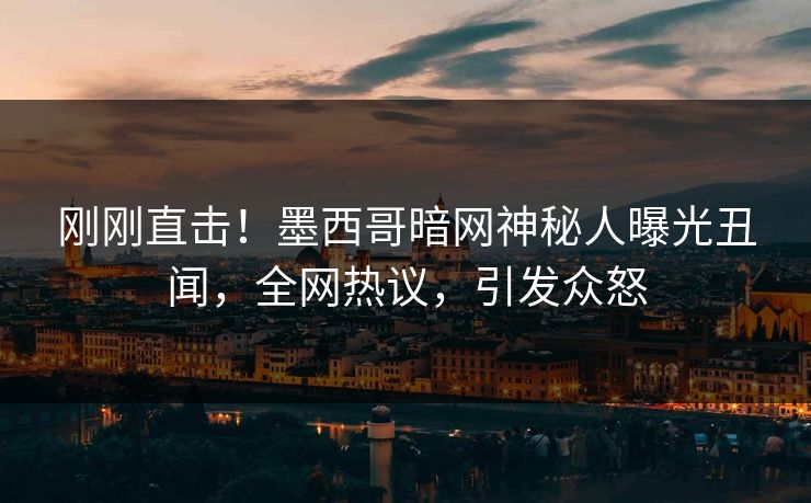 刚刚直击！墨西哥暗网神秘人曝光丑闻，全网热议，引发众怒