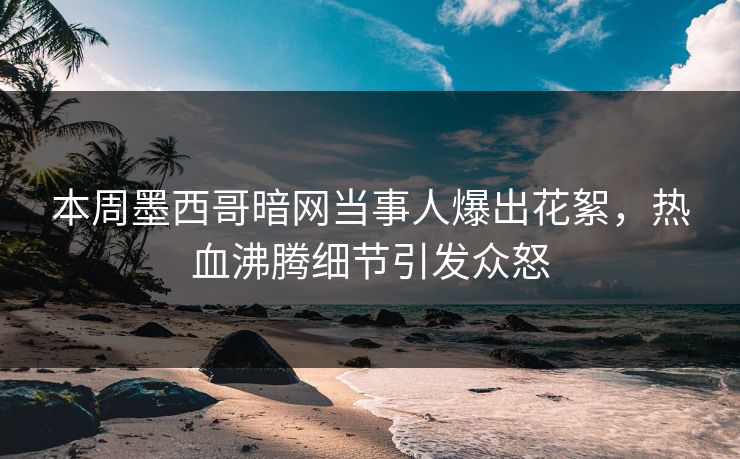 本周墨西哥暗网当事人爆出花絮，热血沸腾细节引发众怒