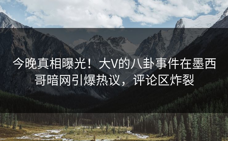 今晚真相曝光！大V的八卦事件在墨西哥暗网引爆热议，评论区炸裂